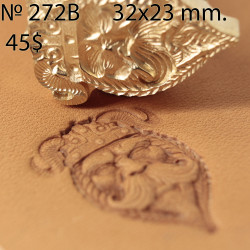 Tool for leather craft. Stamp 272B. Size 32x23 mm