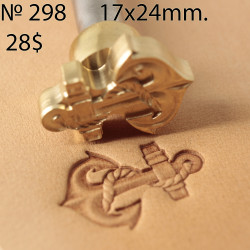 Tool for leather craft. Stamp 298. Size 17x24 mm