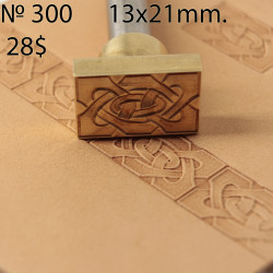 Tool for leather craft. Stamp 300. Size 13x21 mm