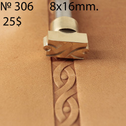 Tool for leather craft. Stamp 306. Size 8x16 mm