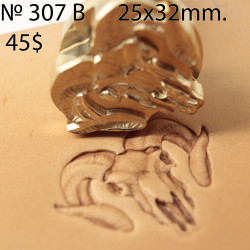 Tool for leather craft. Stamp 307B. Size 25x32 mm