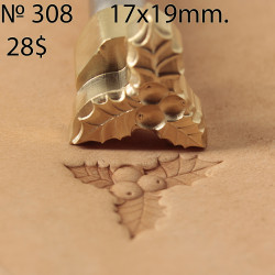 Tool for leather craft. Stamp 308. Size 17x19 mm