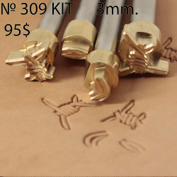 Tool for leather craft. Stamp 309 kit. 3mm