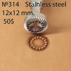 Tool for leather craft. Stamp 314. Stainless steel Size 12x12 mm