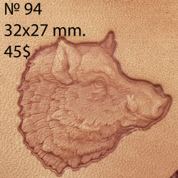 Tool for leather craft. Stamp 94. A Boar. Size 30x31 mm