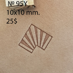 Tool for leather craft. Stamp 95Y -angular stamp for stamp 95. Size 10x10 mm