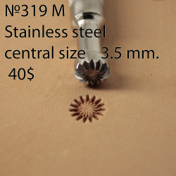 Tool for leather craft. Stamp 319M. Stainless steel. Central size 3.5 mm