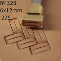 Tool for leather craft. Stamp 323. Size 6x12 mm
