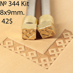 Tool for leather craft. Stamp 344kit. Size 8x9 mm