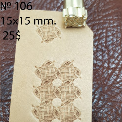Tool for leather craft. Stamp 106. Size 15x15 mm