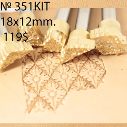 Tool for leather craft. Stamp 351kit. Size 18x12 mm