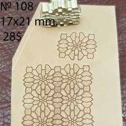 Tool for leather craft. Stamp 108. Size 17x21 mm