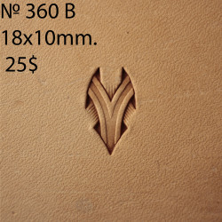 Tool for leather craft. Stamp 360B. Size 18x10 mm