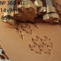 Tool for leather craft. Stamp 360kit. Size 14x9 mm