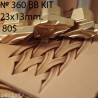 Tool for leather craft. Stamp 360BBkit. Size 23x13 mm