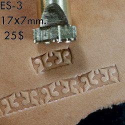 Tool for leather craft. Stamp ES3. East Series. Size 7x15 mm