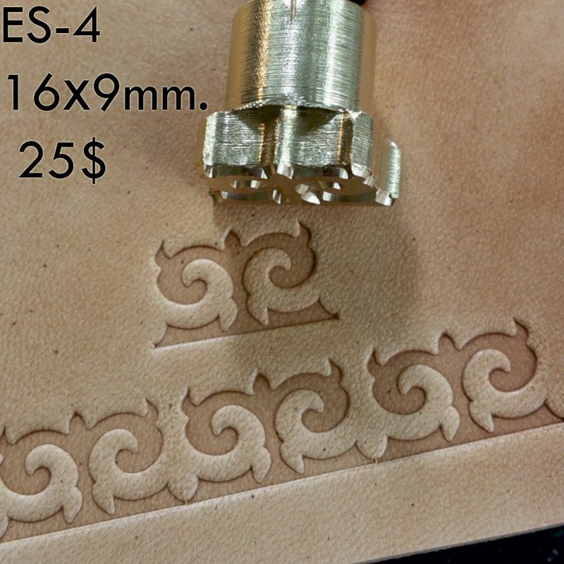 Tool for leather craft. Stamp ES4. East Series. Size 9x16 mm