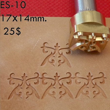 Tool for leather craft. Stamp ES10. East Series. Size 14x17 mm