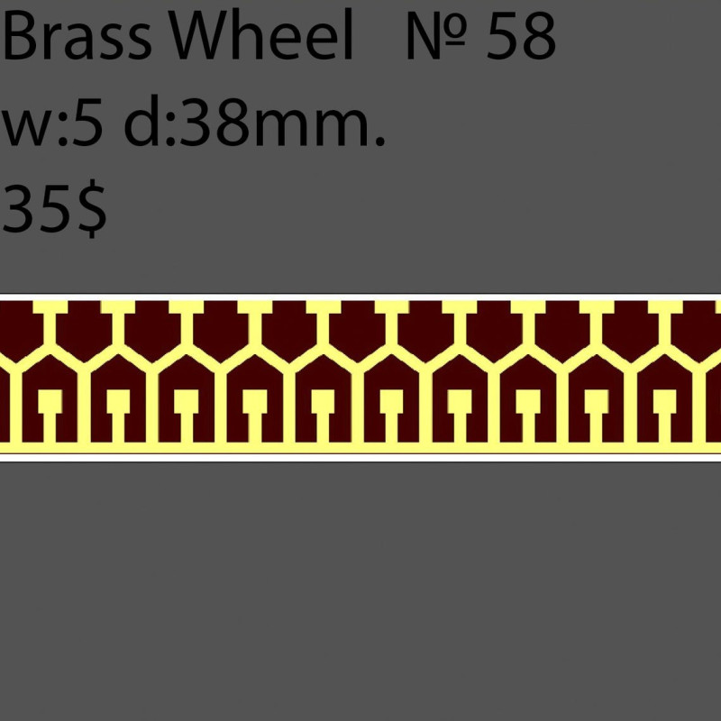 Book Binding Brass Wheel BW58 w-5mm, d-38mm