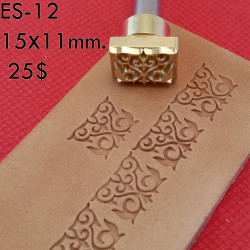Tool for leather craft. Stamp ES12. East Series. Size 11x15 mm