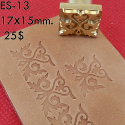 Tool for leather craft. Stamp ES13. East Series. Size 15x17 mm