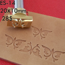 Tool for leather craft. Stamp ES14. East Series. Size 10x20 mm