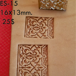 Tool for leather craft. Stamp ES15. East Series. Size 13x16 mm