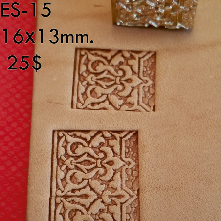 Tool for leather craft. Stamp ES15. East Series. Size 13x16 mm