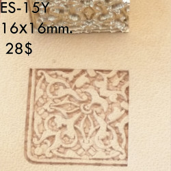 Tool for leather craft. Stamp ES15Y -angular stamp for stamp ES15. Size 16x16 mm
