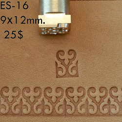 Tool for leather craft. Stamp ES16. East Series. Size 9x12 mm