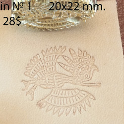 Tool for leather craft. Stamp IN1. Indian series. Size 20x22 mm
