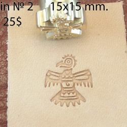 Tool for leather craft. Stamp IN2. Indian series. Size 15x15 mm