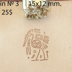 Tool for leather craft. Stamp IN3. Indian series. Size 12x15 mm