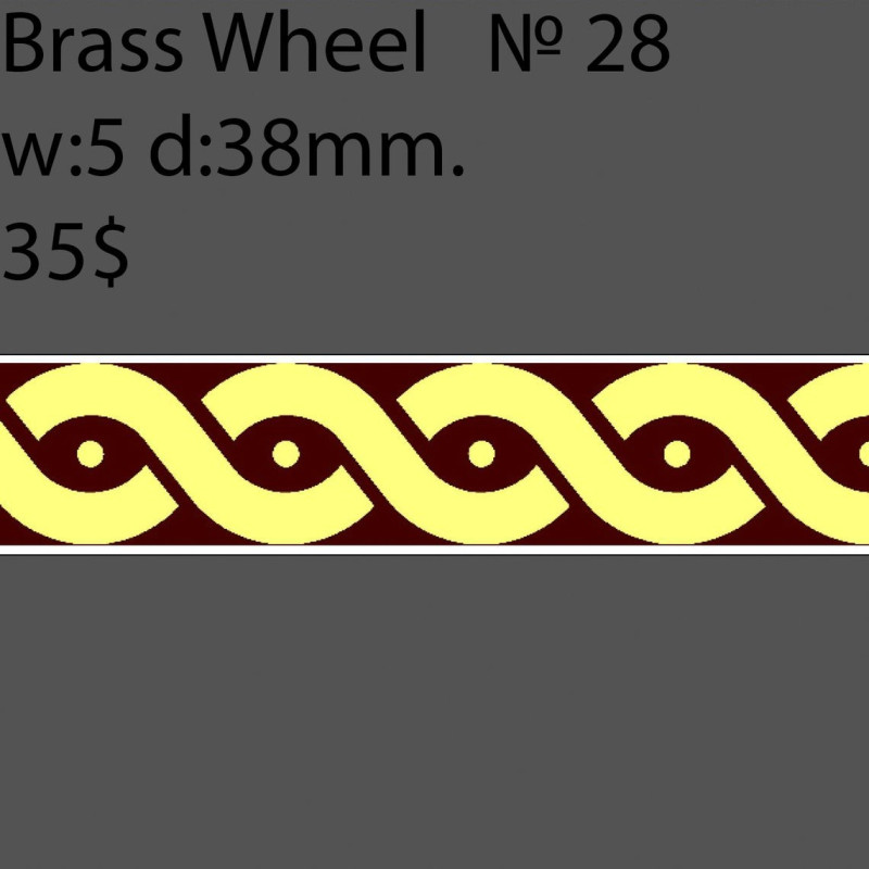 Book Binding Brass Wheel BW28 w-5mm, d-38mm