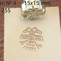 Tool for leather craft. Stamp IN4. Indian series. Size 15x15 mm