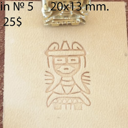 Tool for leather craft. Stamp IN5. Indian series. Size 13x20 mm