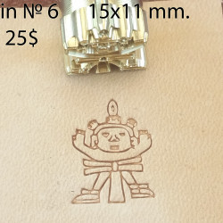 Tool for leather craft. Stamp IN6. Indian series. Size 11x15 mm