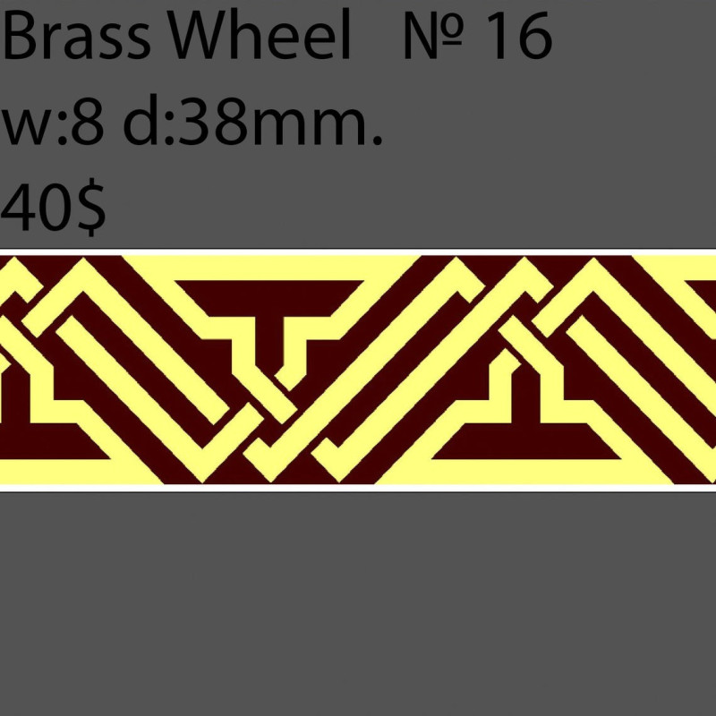 Book Binding Brass Wheel BW16 w-8mm, d-38mm