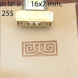 Tool for leather craft. Stamp IN9. Indian series. Size 7x16 mm