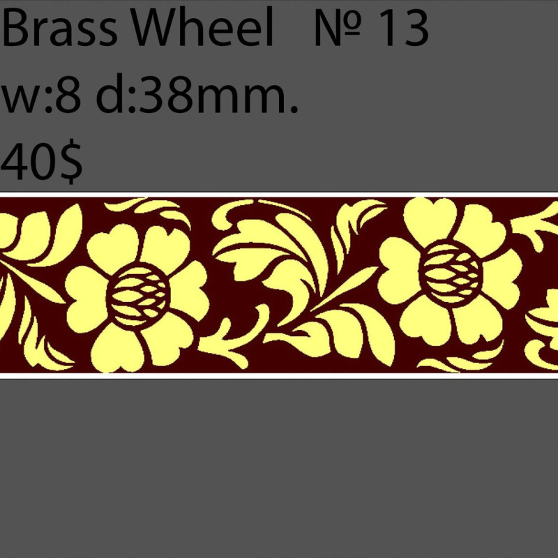 Book Binding Brass Wheel BW13 w-8mm, d-38mm