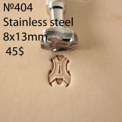 Tool for leather craft. Stamp 404. Stainless steel. 8x13mm