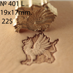 Tool for leather craft. Stamp 401L. Size 19x17 mm