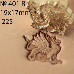 Tool for leather craft. Stamp 401R. Size 19x17 mm