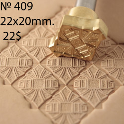 Tool for leather craft. Stamp 409. Size 22x20 mm