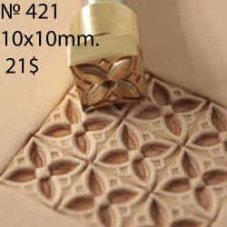 Tool for leather craft. Stamp 421. Size 10x10 mm