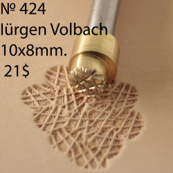 Tool for leather craft. Stamp 424. Size 10x8 mm