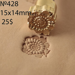 Tool for leather craft. Stamp 428. Size 15x14 mm