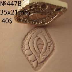 Tool for leather craft. Stamp 447B. Size 35x21 mm