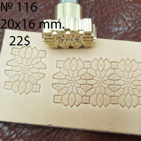 Tool for leather craft. Stamp 116. Size 16х20 mm