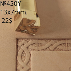 Tool for leather craft. Stamp 450y. Size 13x7 mm